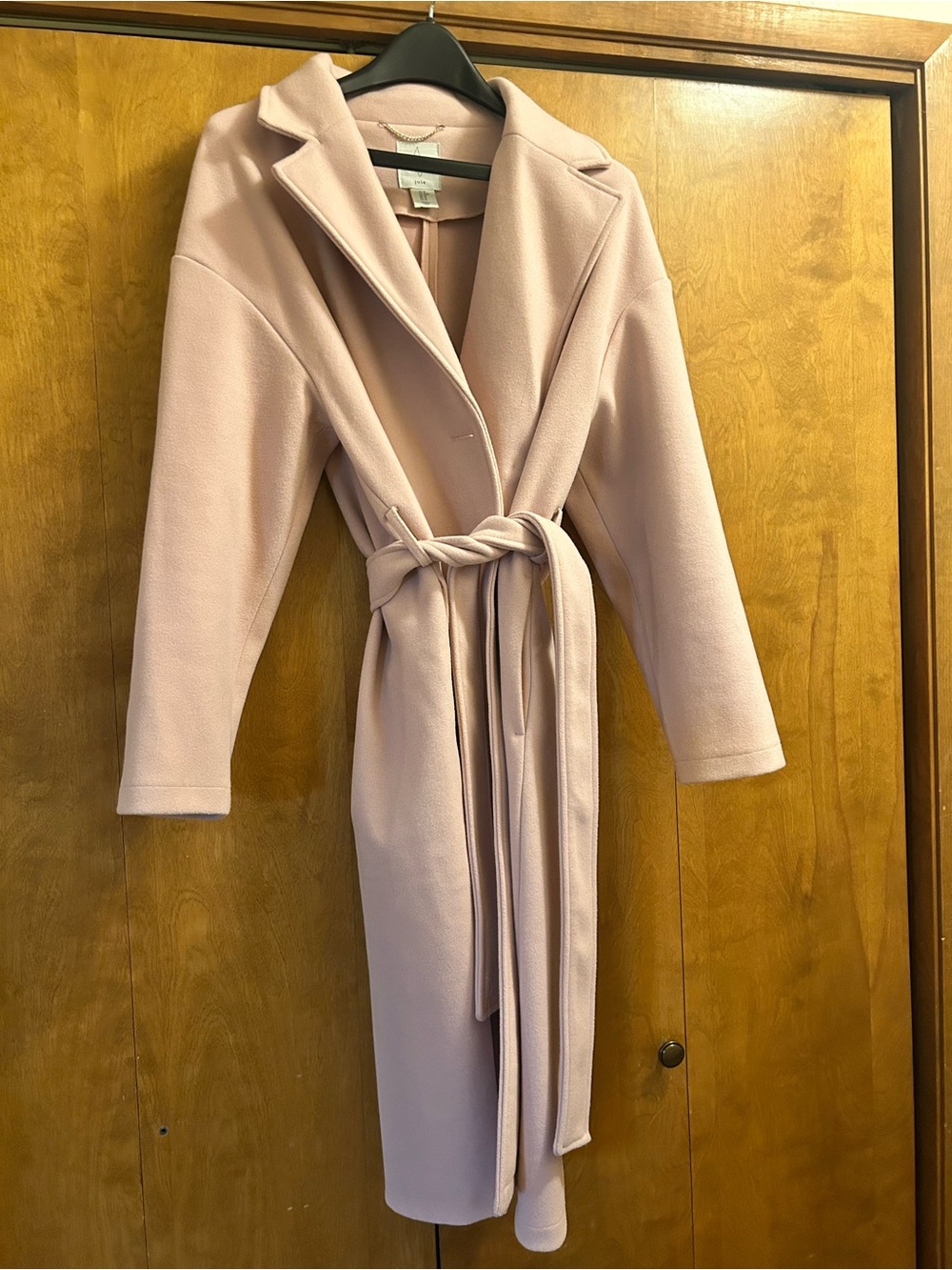 Joie Light Blush Pink Long Belted Trench Coat